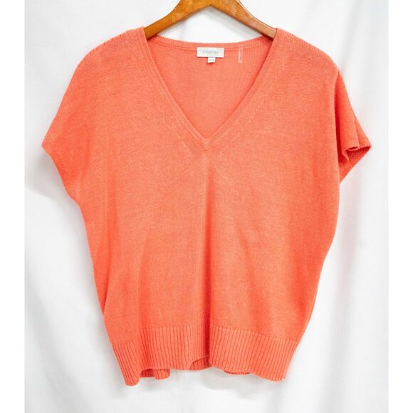 Kinross Orange V-Neck Sweater Soft Knit - Picture 2 of 9